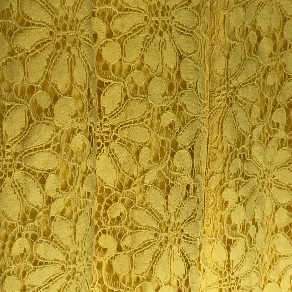 Yellow Floral Lace Cap Sleeve Dress - 8 Petite - Picture 4 of 4